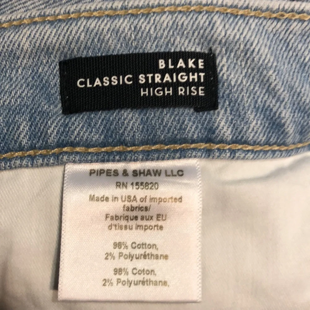 Veronica Beard Blake Classic Straight High Rise Glacier Blue Wash Jeans - Picture 13 of 15